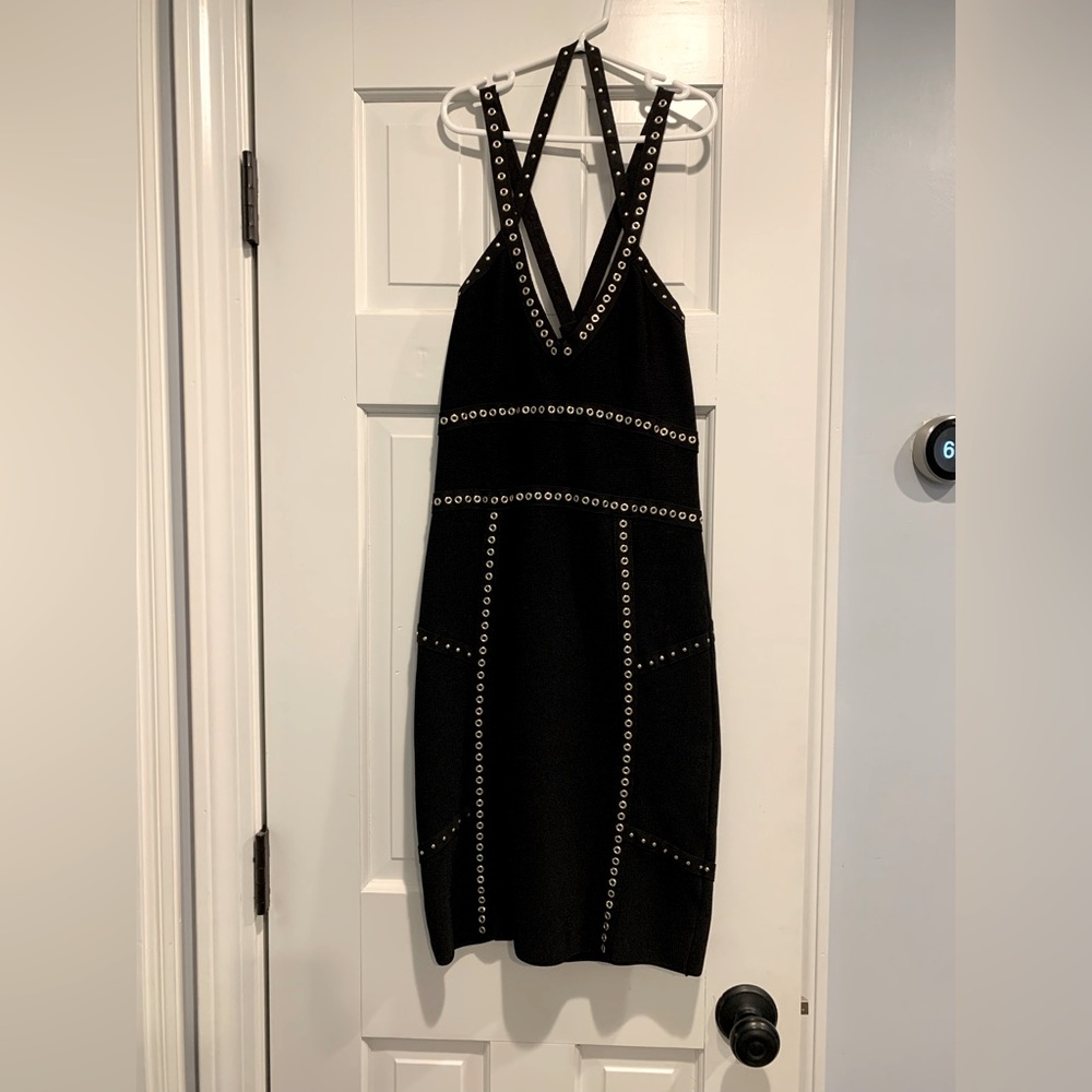 Bebe studded black dress